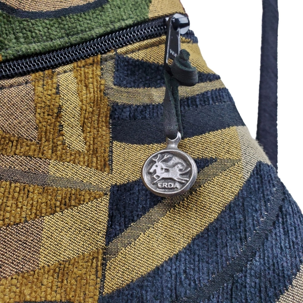 Erda Multicolor Patchwork Tapestry Triangle Backp… - image 7